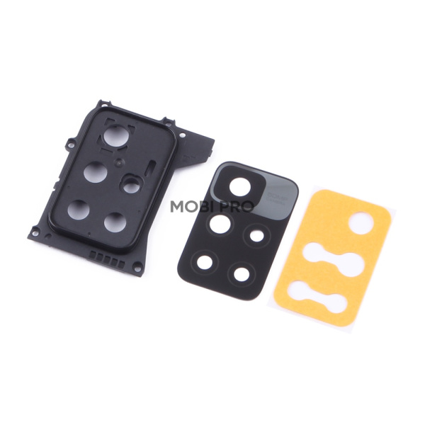 Стекло камеры для Xiaomi Redmi 10/10 2022 (21061119DG/22011119UY) в сборе с рамкой Черный