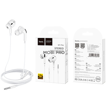 Гарнитура "3,5 мм" Jack Hoco M1 Pro (вакуумные) Белый