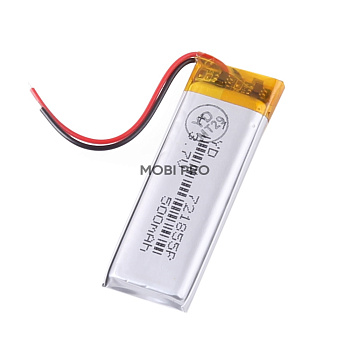 Аккумулятор универсальный 721855p 3,7v Li-Pol 500 mAh (7.2*18*55 mm)