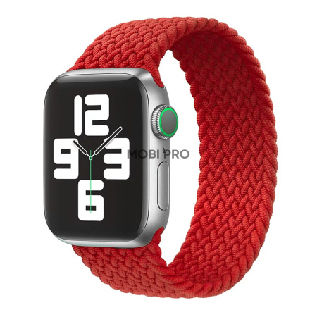 Ремешок - ApW14 для "Apple Watch 42/44/45 mm" тканевый монобраслет S (red)  (130676)