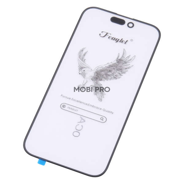 Стекло для переклейки iPhone 15 Pro в сборе с OCA пленкой Черный - OR (Feaglet)