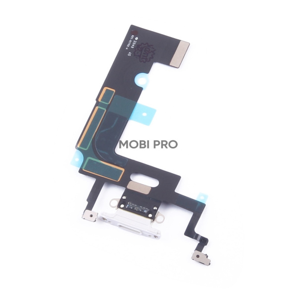 Шлейф для iPhone Xr (A2105) на системный разъем/микрофон Белый - Премиум