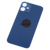 Задняя крышка для iPhone 12 mini (A2399) Синий (стекло, монолит, широкий вырез под камеру, логотип) - Премиум