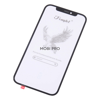 Стекло для переклейки iPhone 12/12 Pro в сборе с OCA пленкой Черный - OR (Feaglet)