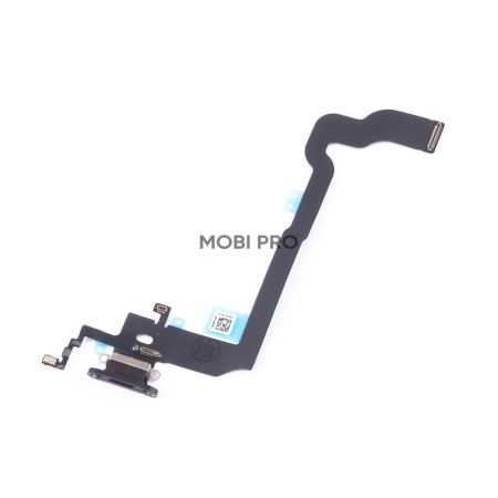 Шлейф для iPhone X (A1865/A1901) на системный разъем/микрофон Черный - Премиум