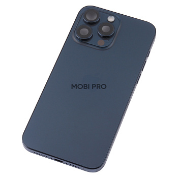 Корпус для iPhone 15 Pro Max в сборе с задней крышкой и шлейфами Синий Снятый - OR