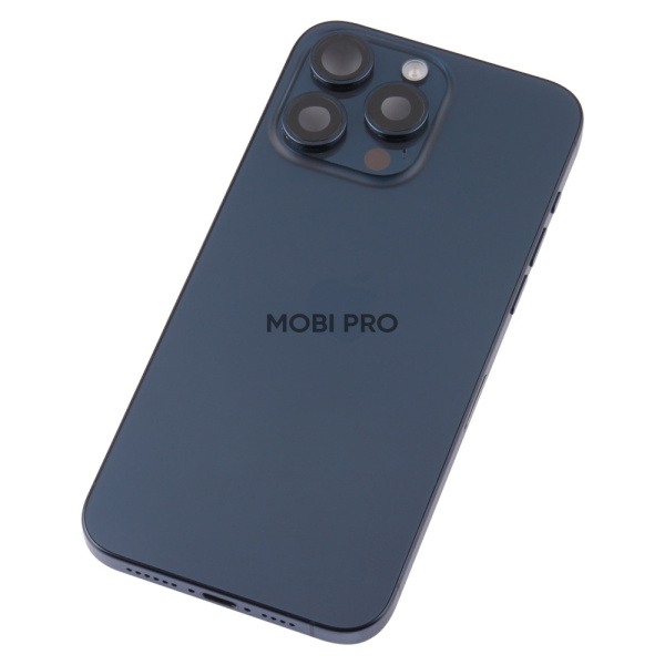 Корпус для iPhone 15 Pro Max в сборе с задней крышкой и шлейфами Синий Снятый - OR