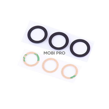 Стекло камеры для Samsung Galaxy S21/S21+ (G991B/G996B) (комплект 3 шт.) Черный