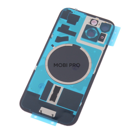 Задняя крышка для iPhone 15 в сборе со стеклом камеры Розовый (стекло, монолит, MagSafe, логотип) - Премиум