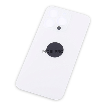 Задняя крышка для iPhone 13 Pro (A2640) Белый (стекло, широкий вырез под камеру, логотип)