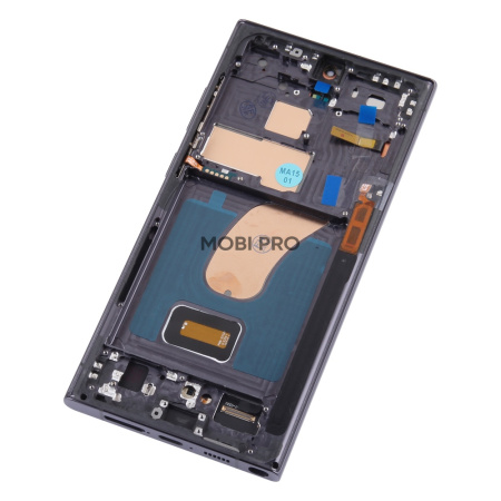 Дисплей для Samsung Galaxy S23 Ultra (S918B) модуль с рамкой Черный - (OLED)