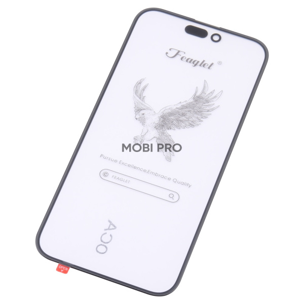 Стекло для переклейки iPhone 15 Plus в сборе с OCA пленкой Черный - OR (Feaglet)