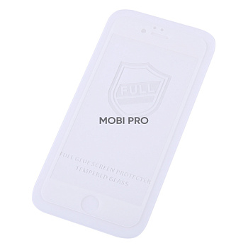 Защитное стекло "Тонкое" для iPhone 6/6S Белый (Полное покрытие 0,25 мм)