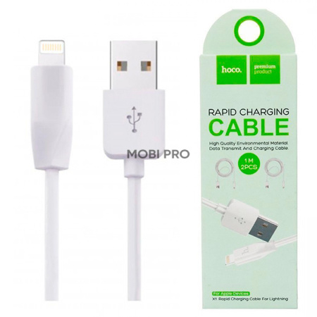 Кабель USB - Lightning (для iPhone) Hoco X1 (комплект 2 шт.) Белый