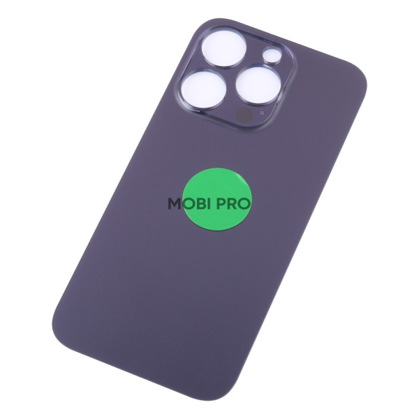 Задняя крышка для iPhone 14 Pro (A2891) Темно-фиолетовый (стекло, монолит, широкий вырез под камеру, логотип) - Премиум