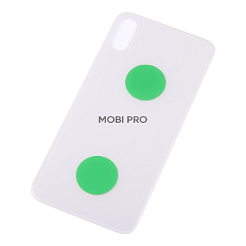 Задняя крышка для iPhone Xs (A2097/A1920) Белый (стекло, монолит, широкий вырез под камеру, логотип) - Премиум