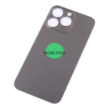 Задняя крышка для iPhone 13 Pro (A2640) Серый (стекло, монолит, широкий вырез под камеру, логотип) - Премиум