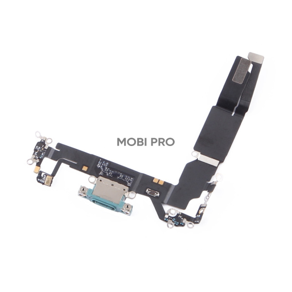 Шлейф для iPhone 16 на системный разъём/микрофон Бирюзовый в сборе - OR