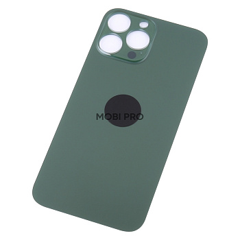 Задняя крышка для iPhone 13 Pro Max (A2645) Зеленый (стекло, монолит, широкий вырез под камеру, логотип) - Премиум