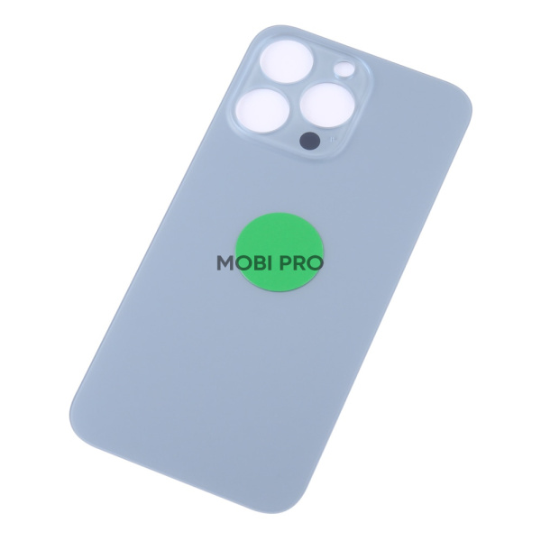 Задняя крышка для iPhone 13 Pro (A2640) Голубой (стекло, монолит, широкий вырез под камеру, логотип) - Премиум