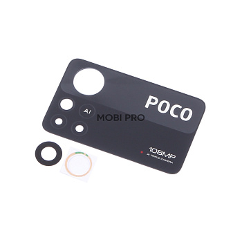 Стекло камеры для Xiaomi Poco X4 Pro 5G (2201116PG) Черный