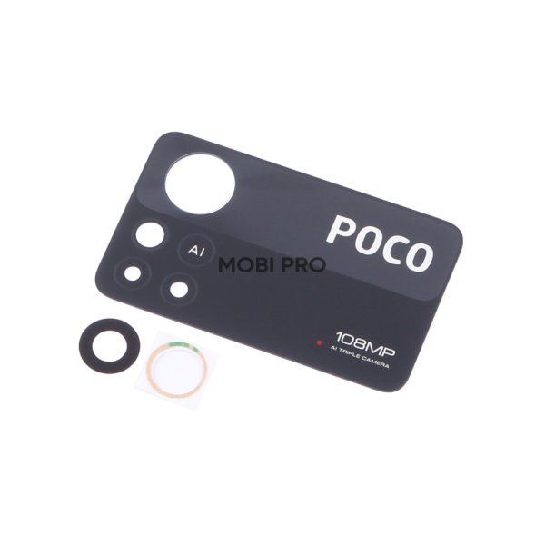 Стекло камеры для Xiaomi Poco X4 Pro 5G (2201116PG) Черный