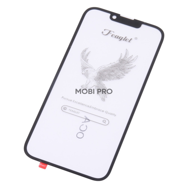 Стекло для переклейки iPhone 14 в сборе с OCA пленкой Черный - OR (Feaglet)