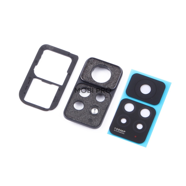 Стекло камеры для Xiaomi Redmi Note 11 Pro 4G (2201116TG) в сборе с рамкой Черный