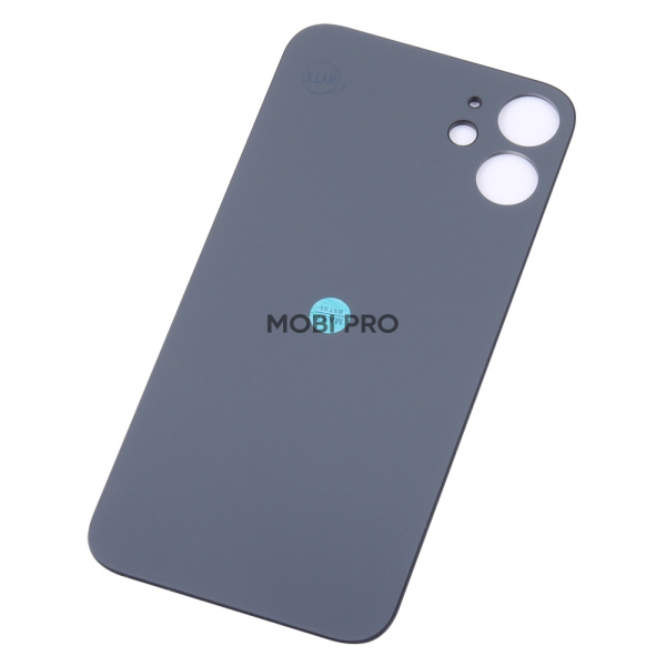 Задняя крышка для iPhone 12 mini (A2399) Черный (стекло, монолит, широкий вырез под камеру, логотип) - Премиум