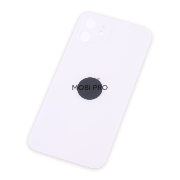 Задняя крышка для iPhone 12 (A2403) Белый (стекло, широкий вырез под камеру, логотип)